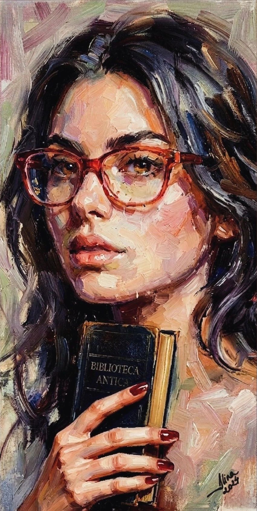 ArteDiAlina.com painting: Love Old Books